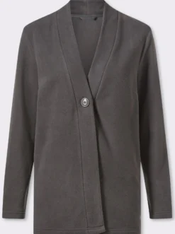 Fleecejacke mit V-Ausschnitt