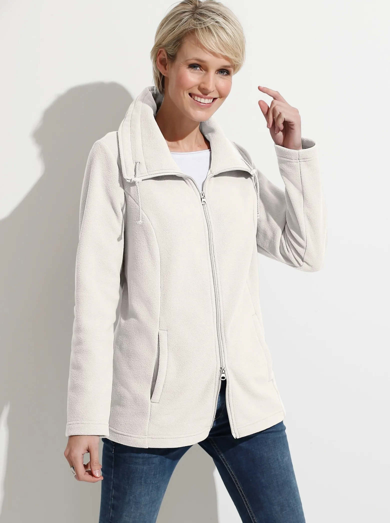 Fleecejacke mit 2-Wege-Reißverschluss