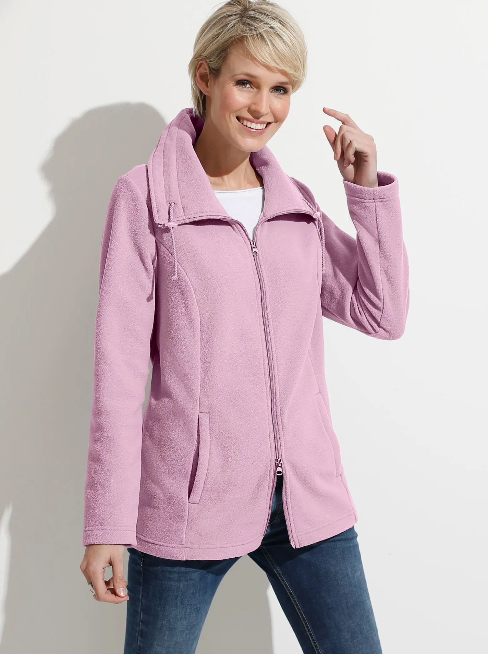 Fleecejacke mit 2-Wege-Reißverschluss