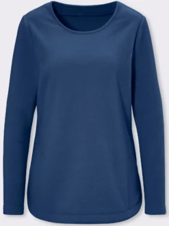 Fleeceshirt mit abgerundetem Saum