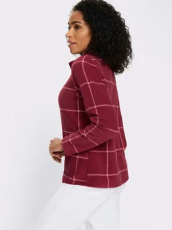 Fleeceshirt mit Karo-Muster