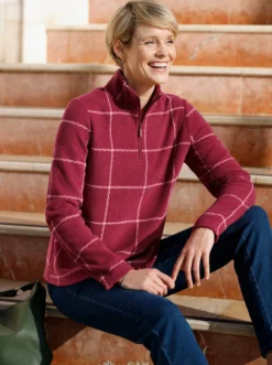 Fleeceshirt mit Karo-Muster