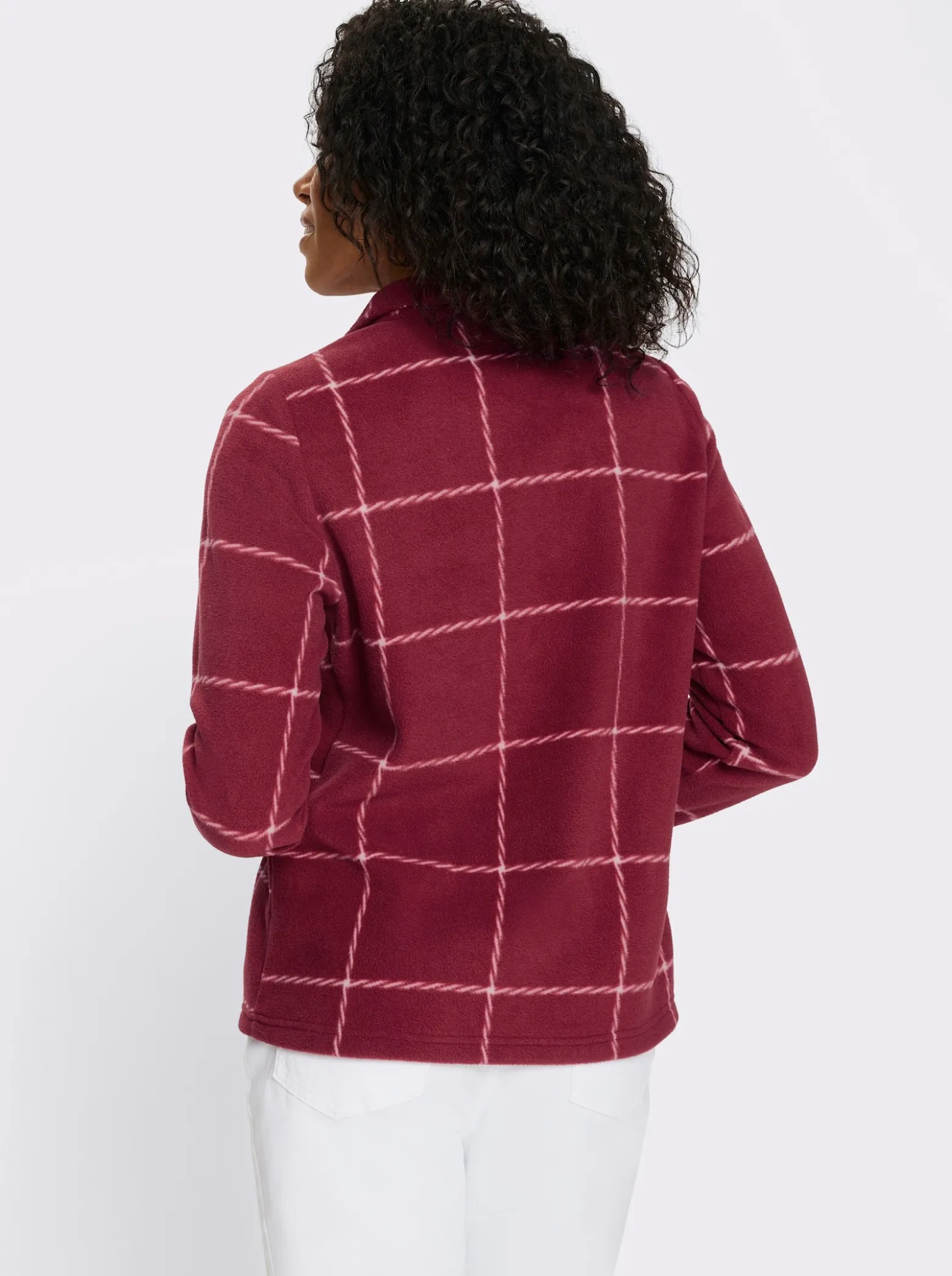 Fleeceshirt mit Karo-Muster