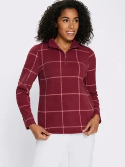 Fleeceshirt mit Karo-Muster