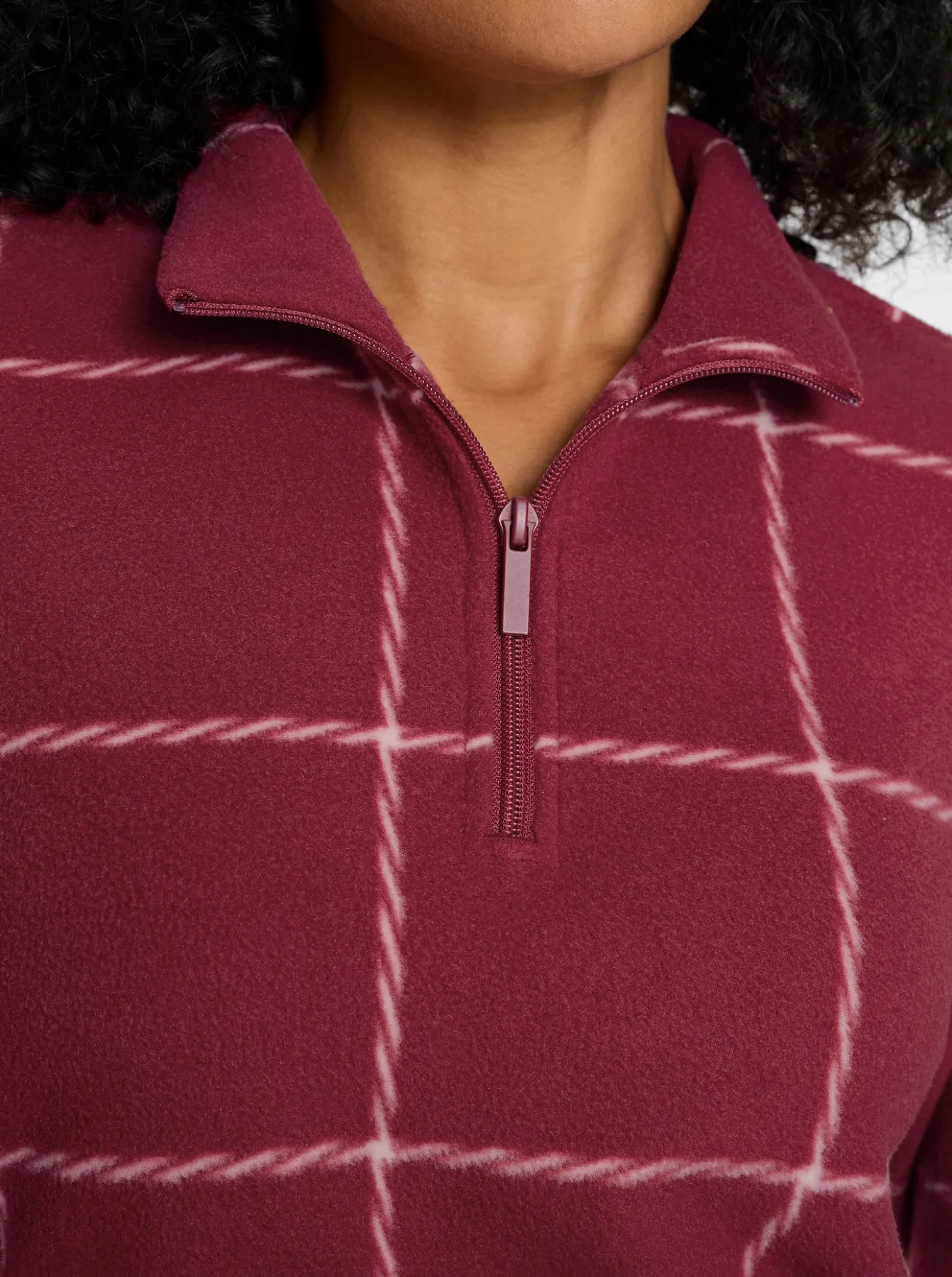 Fleeceshirt mit Karo-Muster