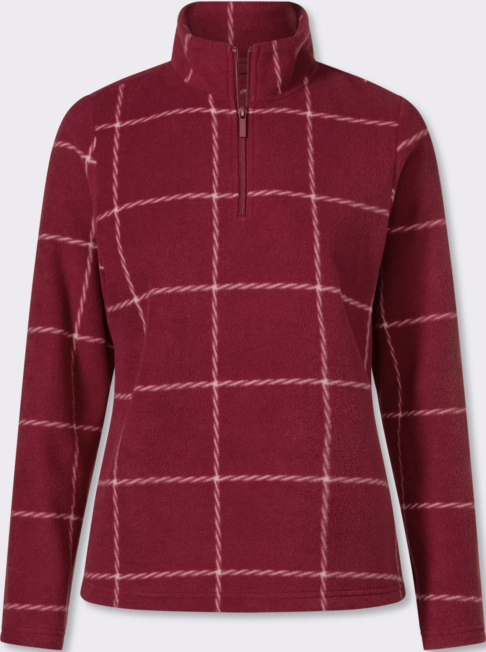 Fleeceshirt mit Karo-Muster