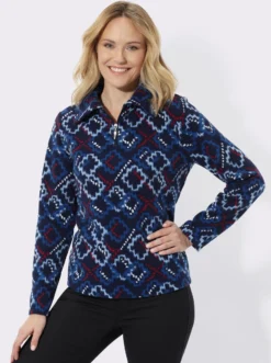 Fleeceshirt mit modischem Muster