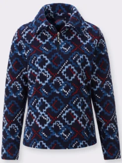 Fleeceshirt mit modischem Muster