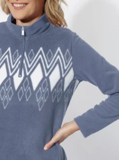 Fleeceshirt mit Norwegermuster