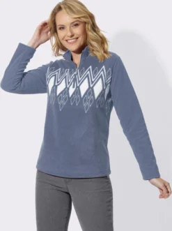 Fleeceshirt mit Norwegermuster