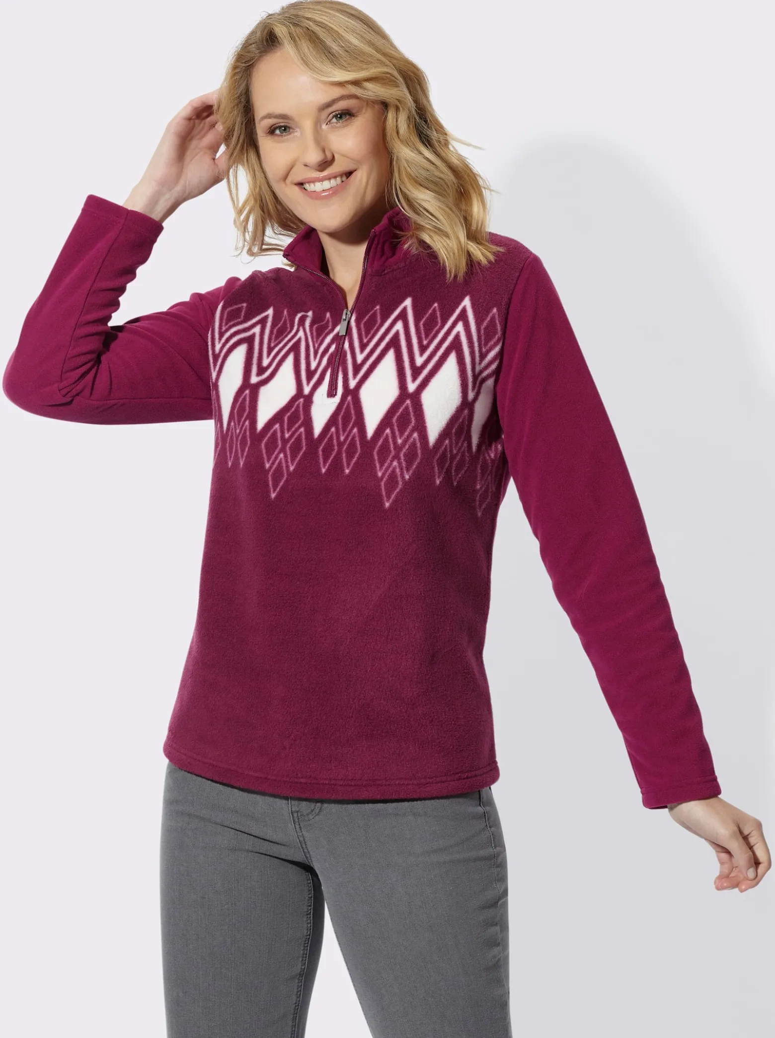Fleeceshirt mit Norwegermuster