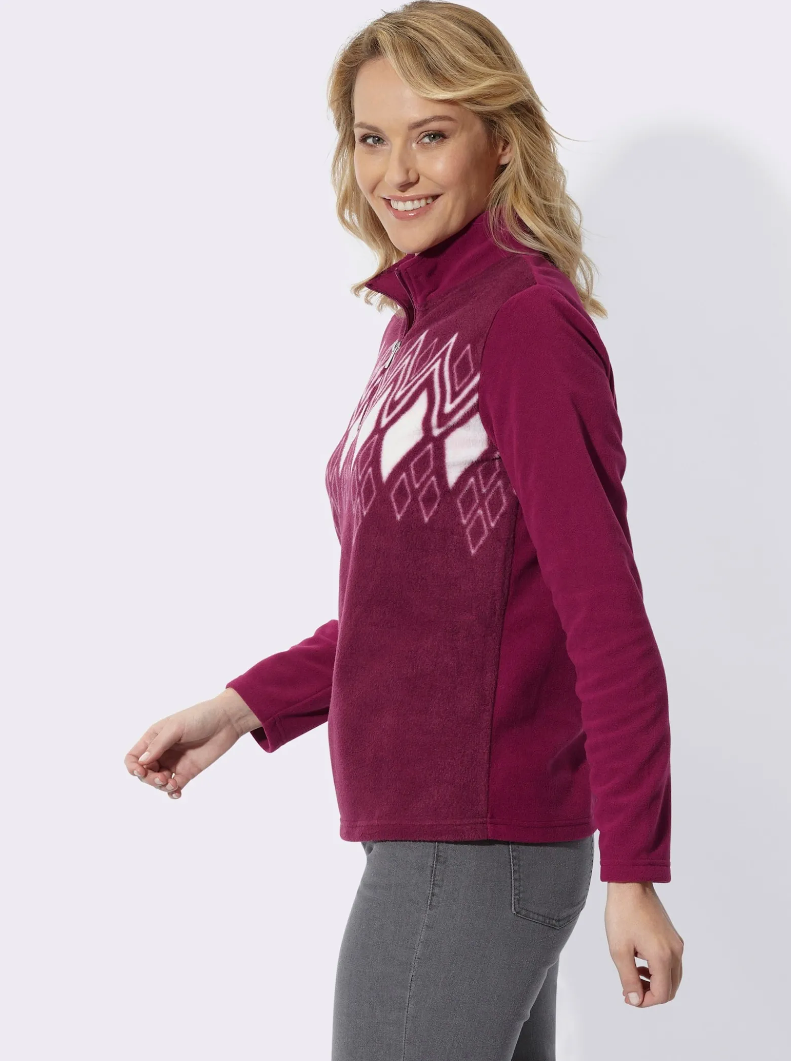 Fleeceshirt mit Norwegermuster