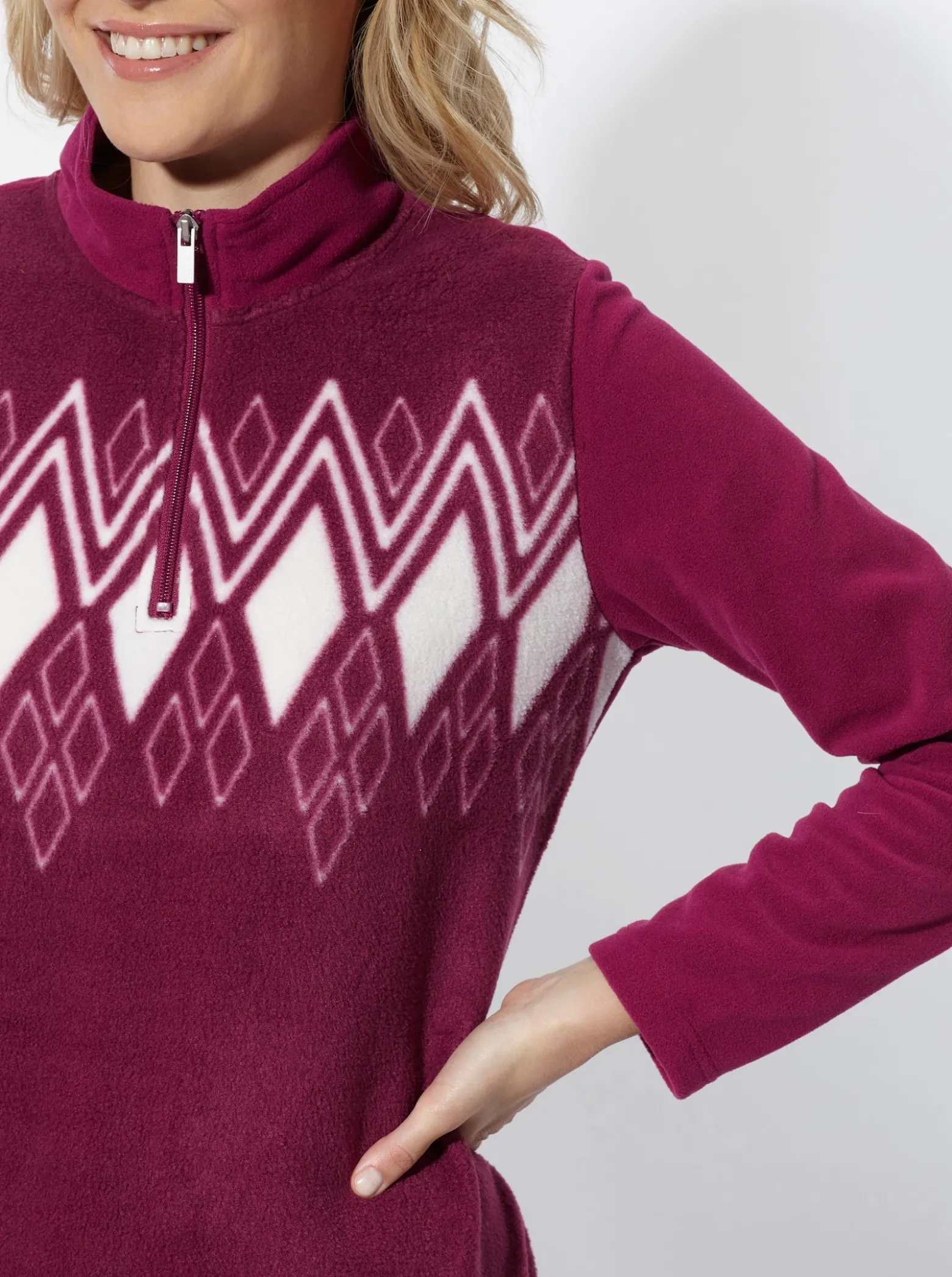 Fleeceshirt mit Norwegermuster