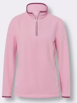 Fleeceshirt mit Stehkragen