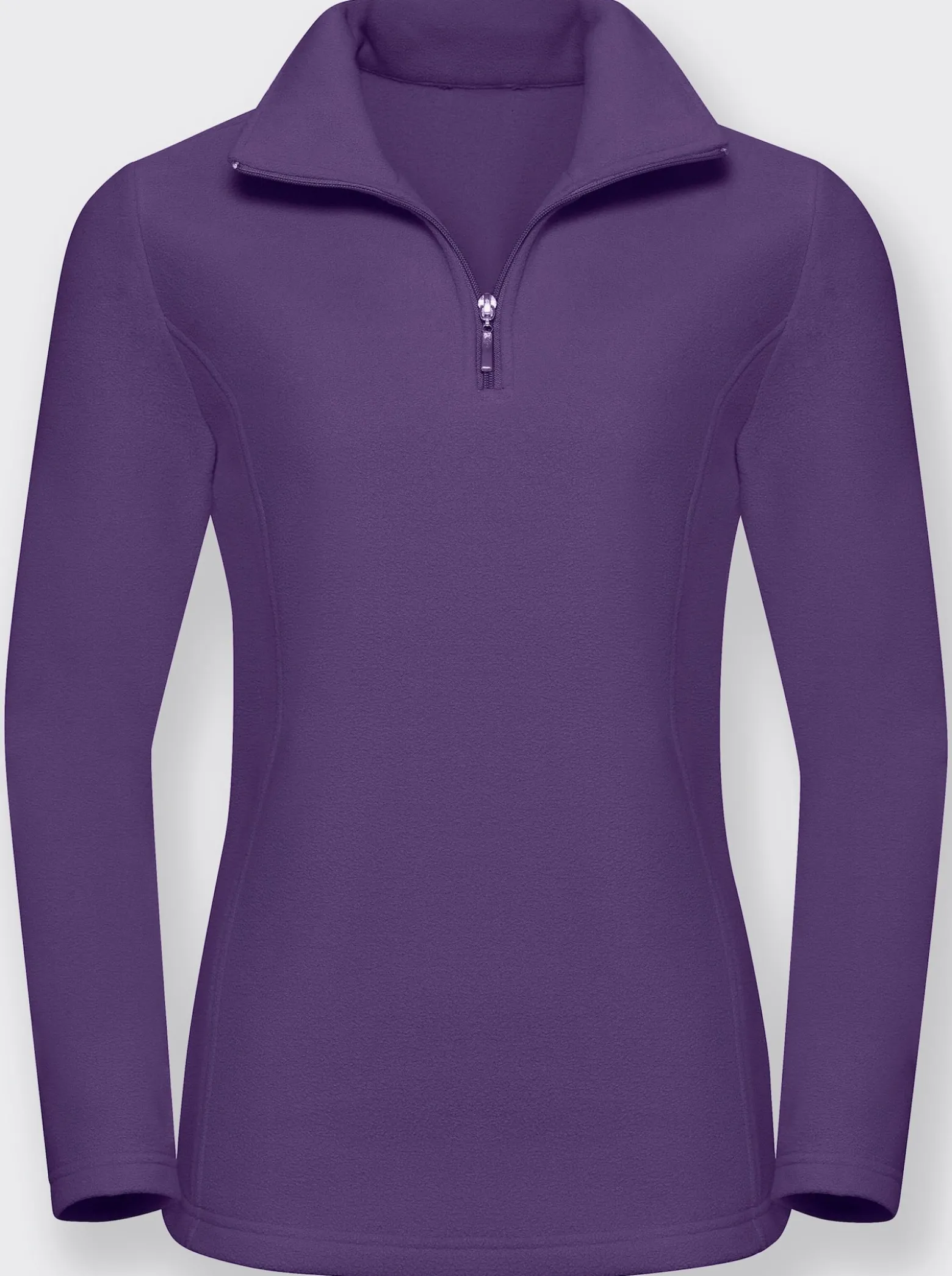 Fleeceshirt mit Troyerkragen