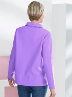 Fleeceshirt mit Troyerkragen