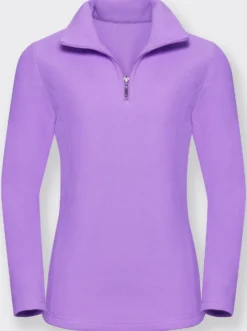 Fleeceshirt mit Troyerkragen