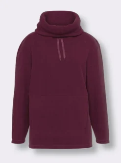 Fleeceshirt mit weitem Rollkragen