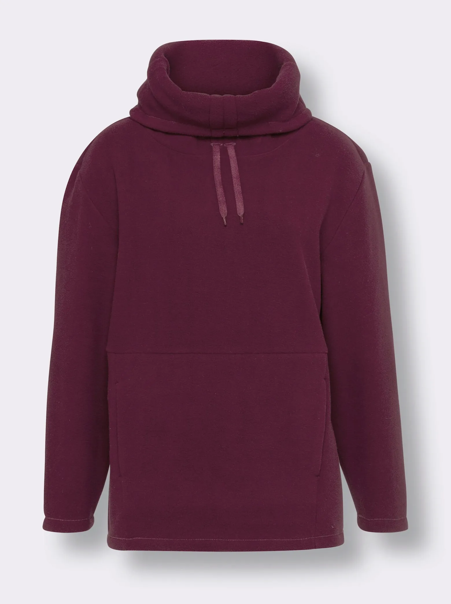 Fleeceshirt mit weitem Rollkragen