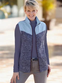 Fleeceweste aus Strickfleece und Stepp