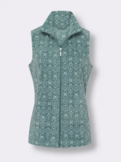 Fleeceweste mit Druck-Muster