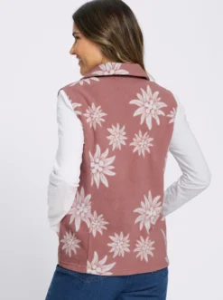Fleeceweste mit Edelweiß-Motiven