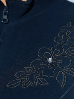 Fleeceweste mit floraler Stickerei