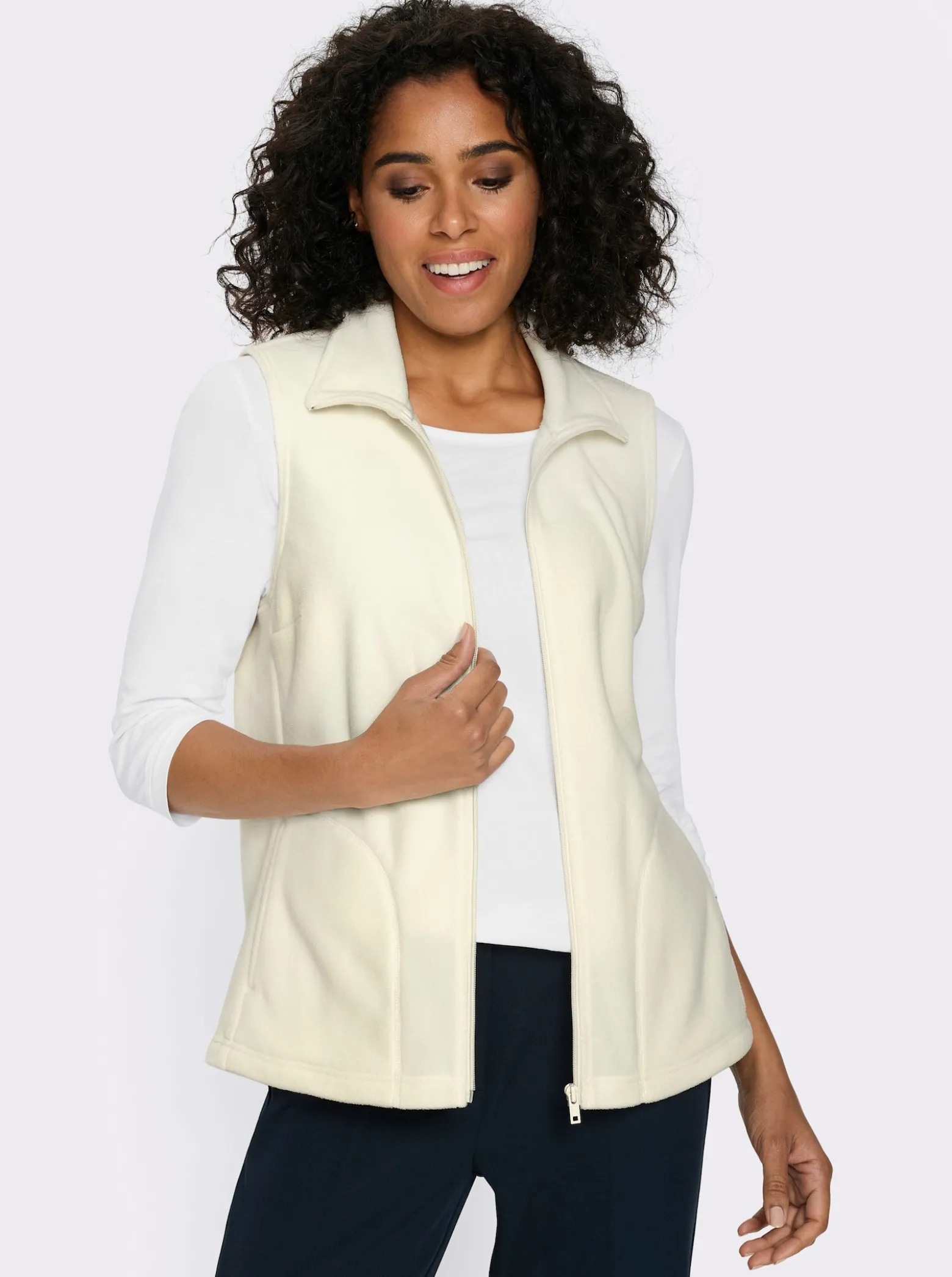 Fleeceweste mit Stehkragen