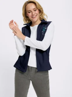 Fleeceweste mit Stickerei