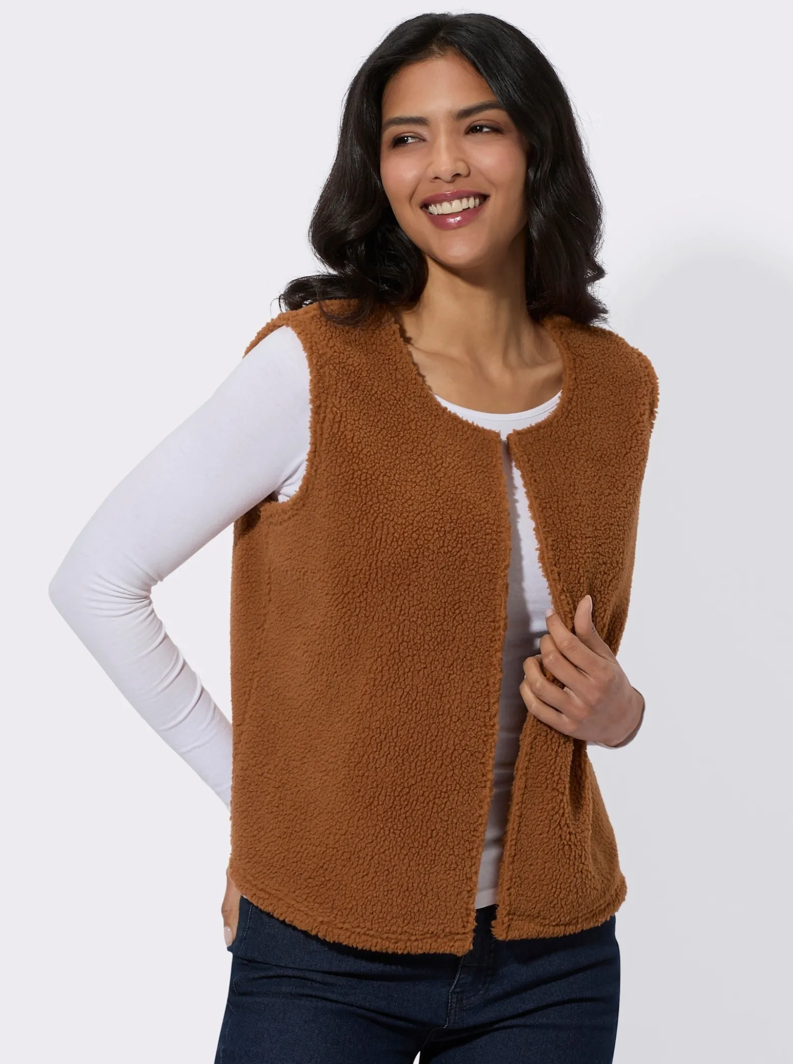 Fleeceweste mit Teddy-Fleece