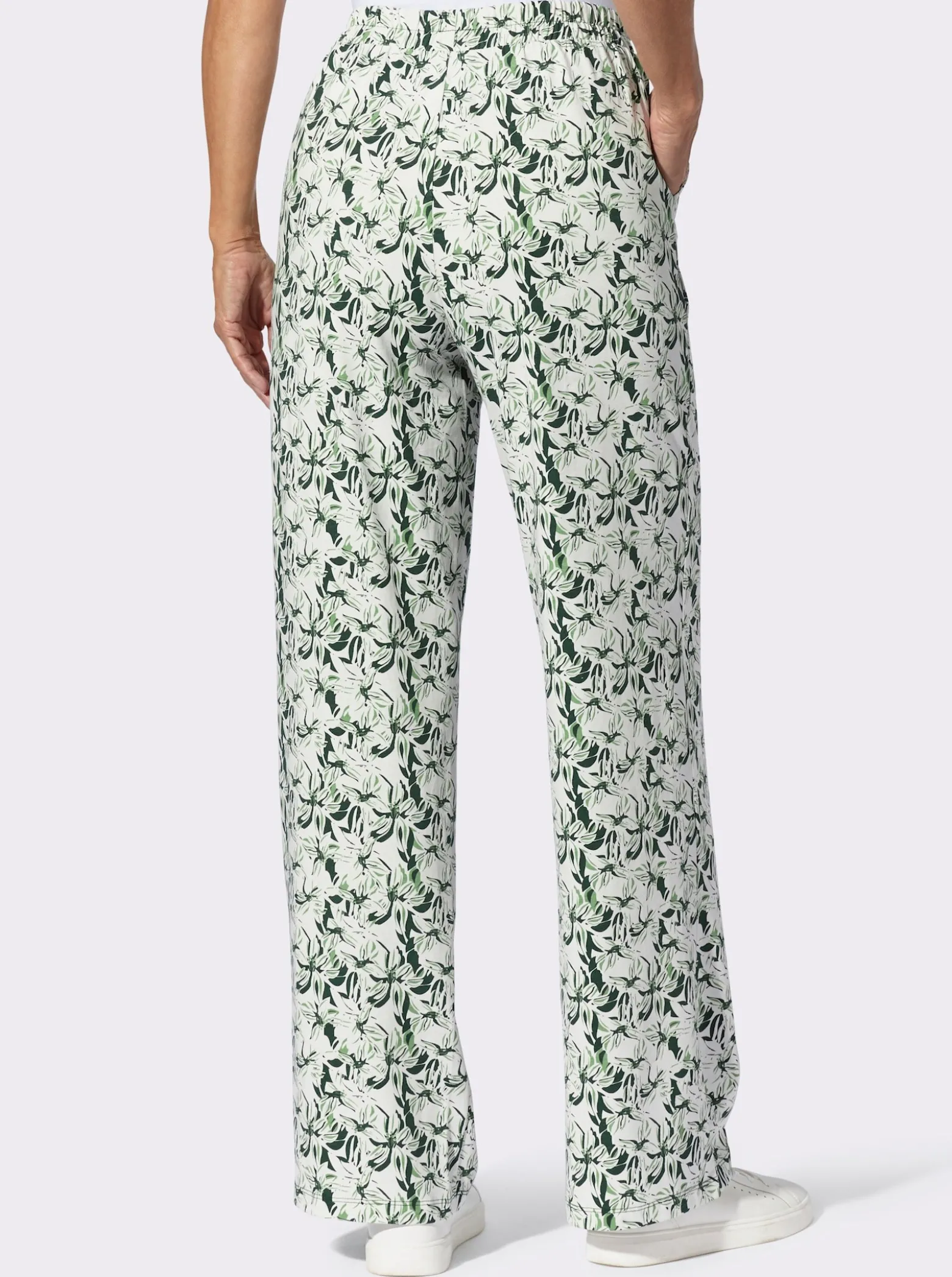 Freizeithose im Blumen-Dessin