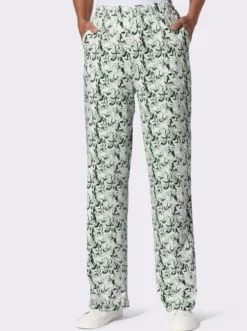 Freizeithose im Blumen-Dessin