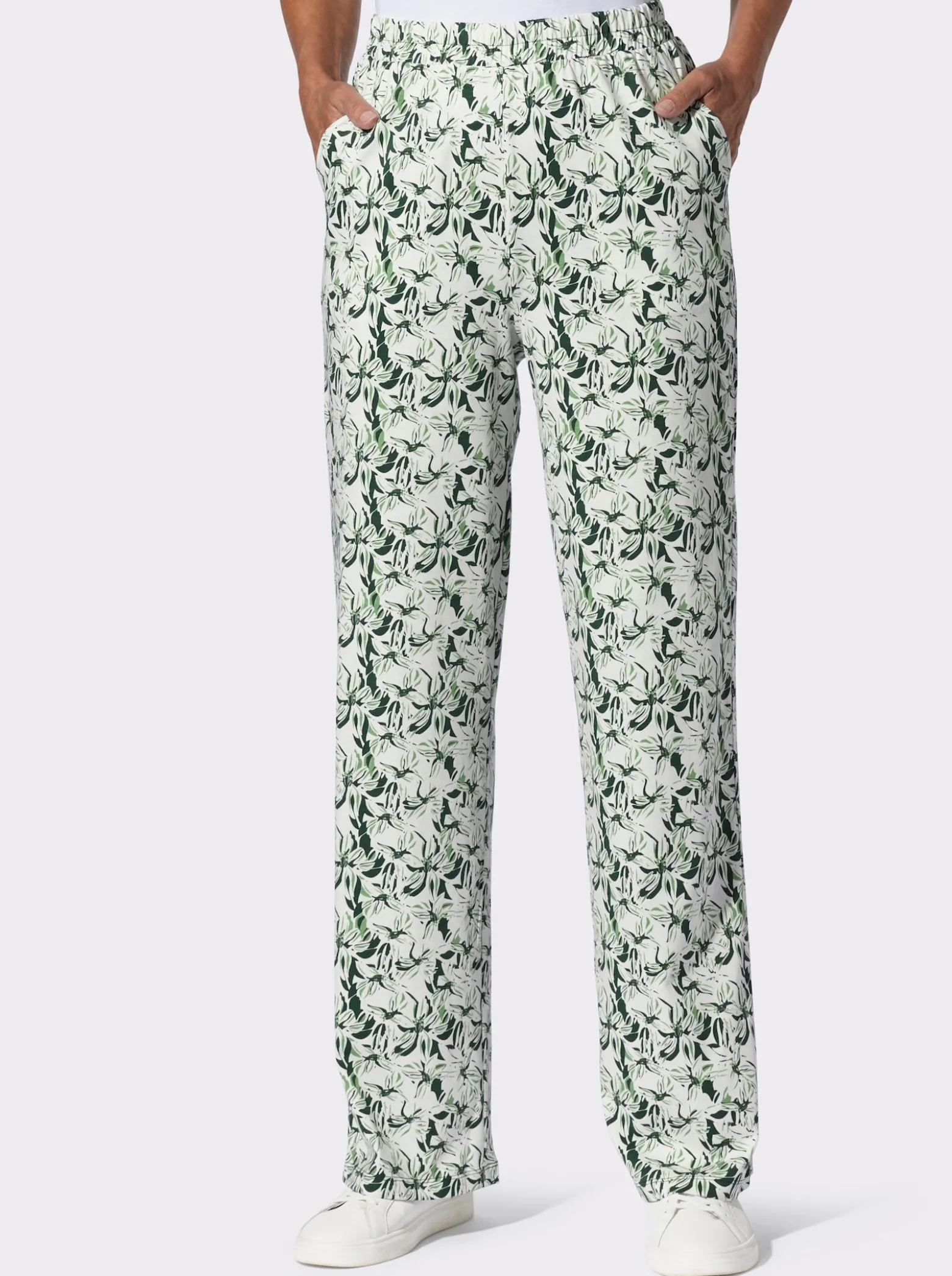 Freizeithose im Blumen-Dessin