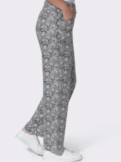 Freizeithose im floralen Dessin