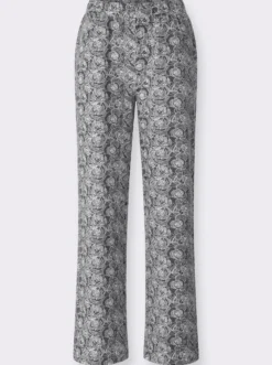 Freizeithose im floralen Dessin