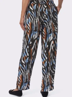 Freizeithose mit Animal-Print, reine Viskose