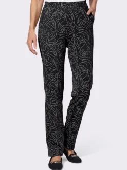 Freizeithose mit Blumen-Druck