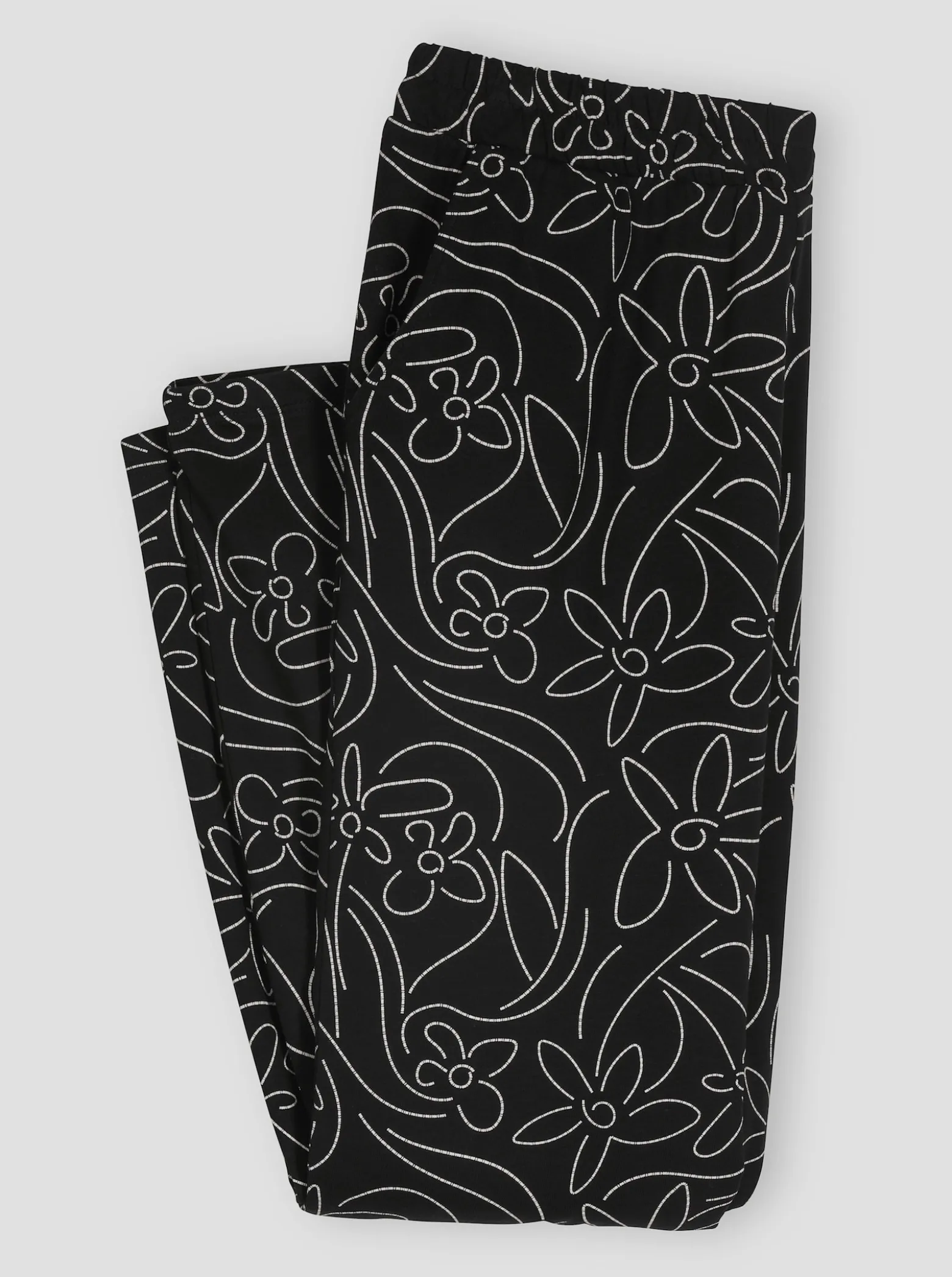 Freizeithose mit Blumen-Druck