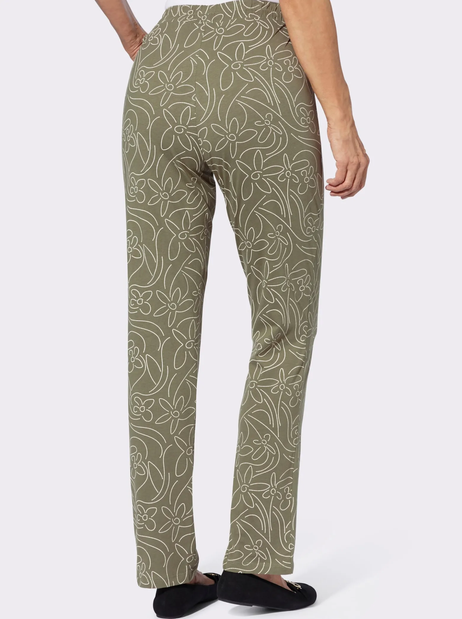 Freizeithose mit Blumen-Druck