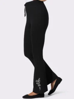 Freizeithose mit platziertem Grafik-Druck