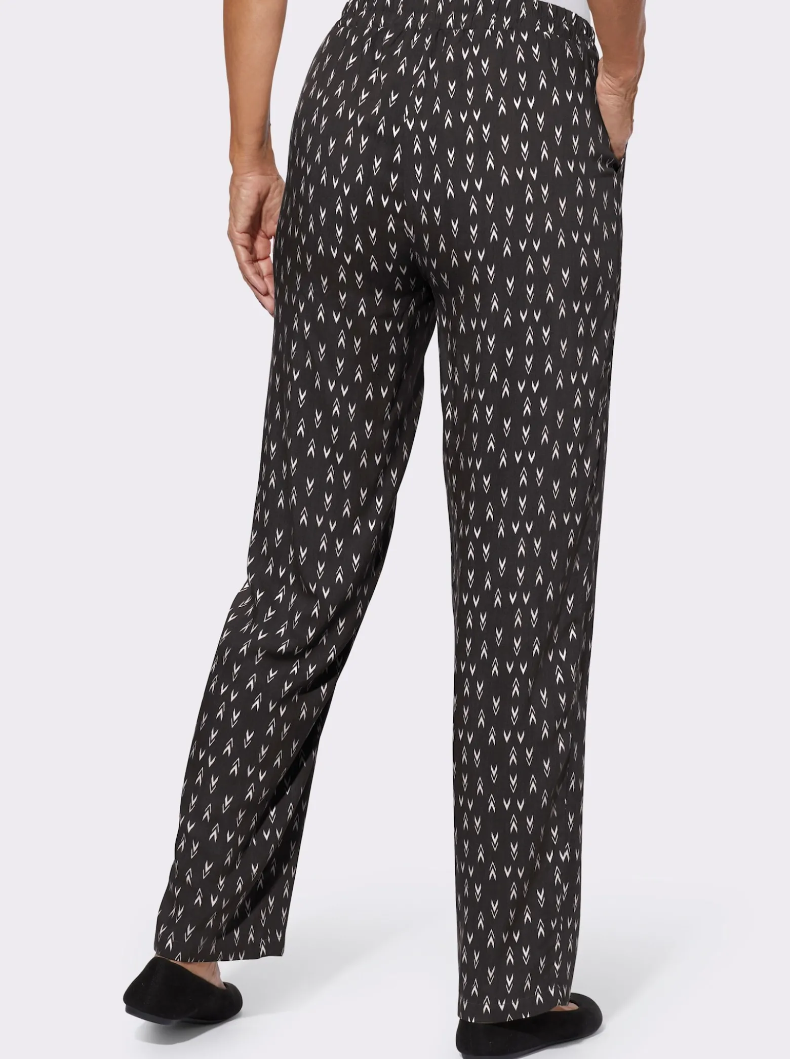 Freizeithose mit zwei Taschen, gemustert