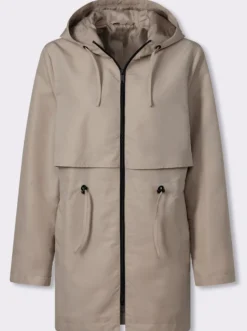 Freizeitjacke in Longform, mit Kapuze