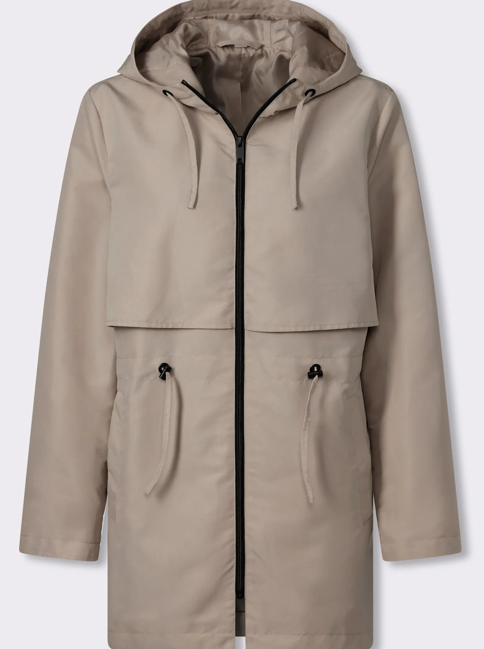 Freizeitjacke in Longform, mit Kapuze
