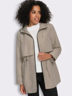 Freizeitjacke in Longform, mit Kapuze
