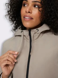 Freizeitjacke in Longform, mit Kapuze