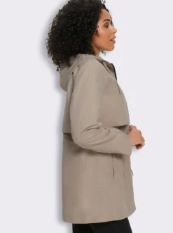 Freizeitjacke in Longform, mit Kapuze