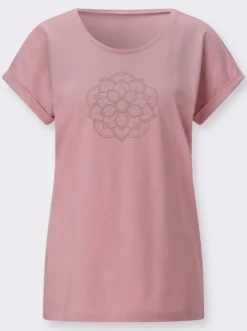 Freizeitshirt mit fixiertem Ärmelaufschlag