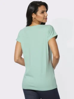 Freizeitshirt mit fixiertem Ärmelaufschlag