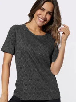 Freizeitshirt mit Grafik-Muster allover