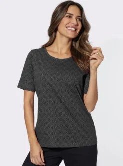 Freizeitshirt mit Grafik-Muster allover